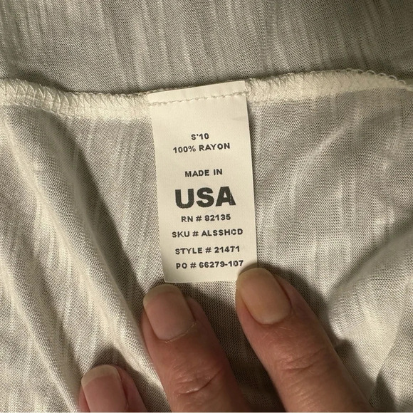 Fresh Produce White Lightweight Slub Open Front Cardigan Size Medium - Picture 7 of 8